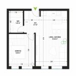 Apartament Studio Tip 1 - Bloc 1 - Green Park Apartments - Apartamente moderne și eficiente de vânzare în Arad - Suprafață utilă totală - 45.76 mp