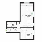 Apartament Studio Tip 2 - Bloc 1 - Green Park Apartments - Apartamente moderne și eficiente de vânzare în Arad - Suprafață utilă totală - 49.47 mp