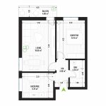 Apartament Studio Tip 6 - Bloc 1 - Green Park Apartments - Apartamente moderne și eficiente de vânzare în Arad - Suprafață utilă totală - 53.02 mp