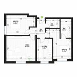 Apartament cu 3 Camere Tip 2 - Bloc 1 - Green Park Apartments - Apartamente moderne și eficiente de vânzare în Arad - Suprafață utilă totală - 65.55 mp