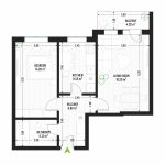 2 Room Apartment Type 3 - Building 1 - Green Park Apartments - Modern and efficient apartments for sale in Arad - Total usable area - 57.14 sqm