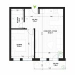 Studio Apartment Type 3 - Building 1 - Green Park Apartments - Modern and efficient apartments for sale in Arad - Total usable area - 50.92 sqm