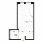 Compact Studio Apartment Type 1 - Building 1 - Green Park Apartments - Modern and efficient studios for sale in Arad – Total usable area – 38.52 sqm